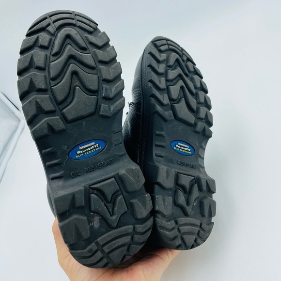 Skechers Workshire Peril ST Black Relaxed Fit Leather Steak Toe High Top Boots - Picture 7 of 9